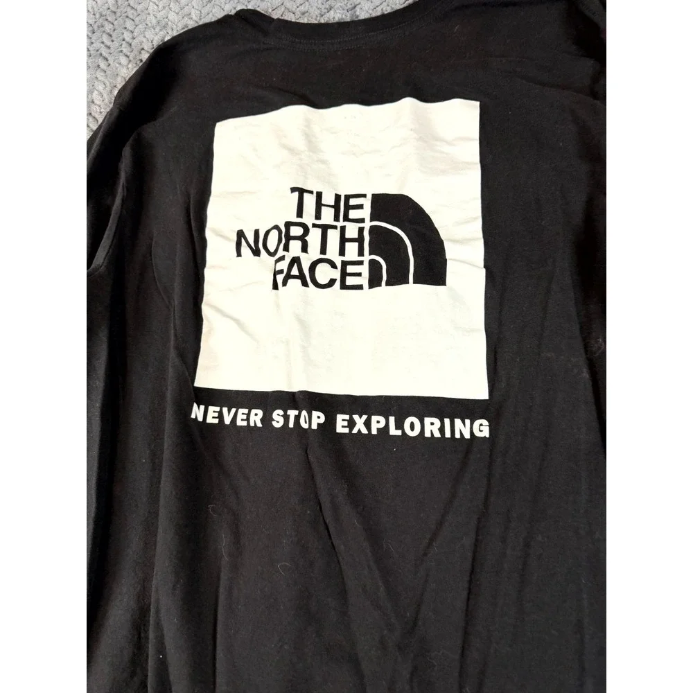 The North Face T Shirt Mens‎ Large Black Cotton Never Stop Exploring Crewneck